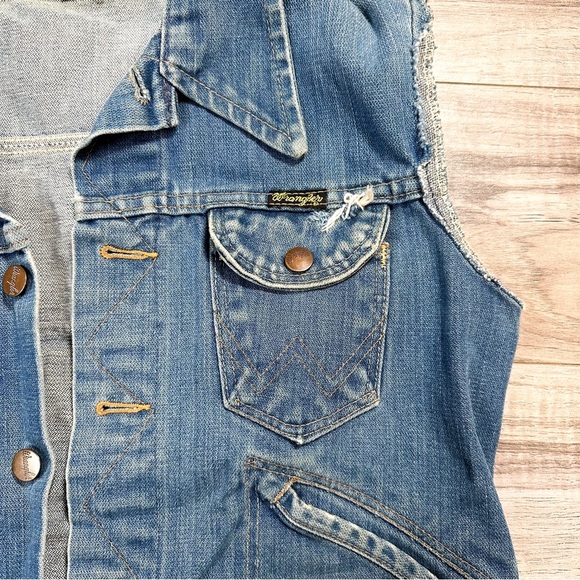 Vintage Wrangler Denim Jean Vest - Picture 2 of 5